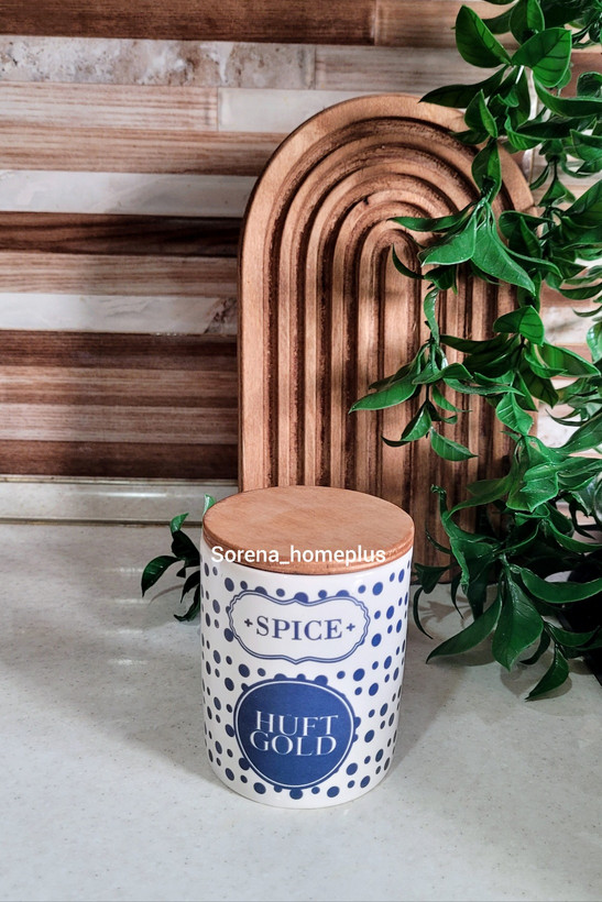 بانکه سرامیکی طرحدار درب چوبی
