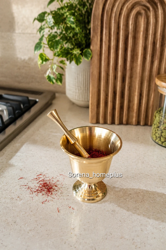 هاون برنجی زعفران
