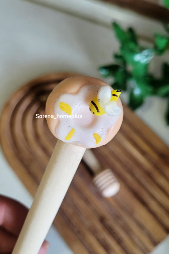 قاشق عسل خوری چوبی طرحدار