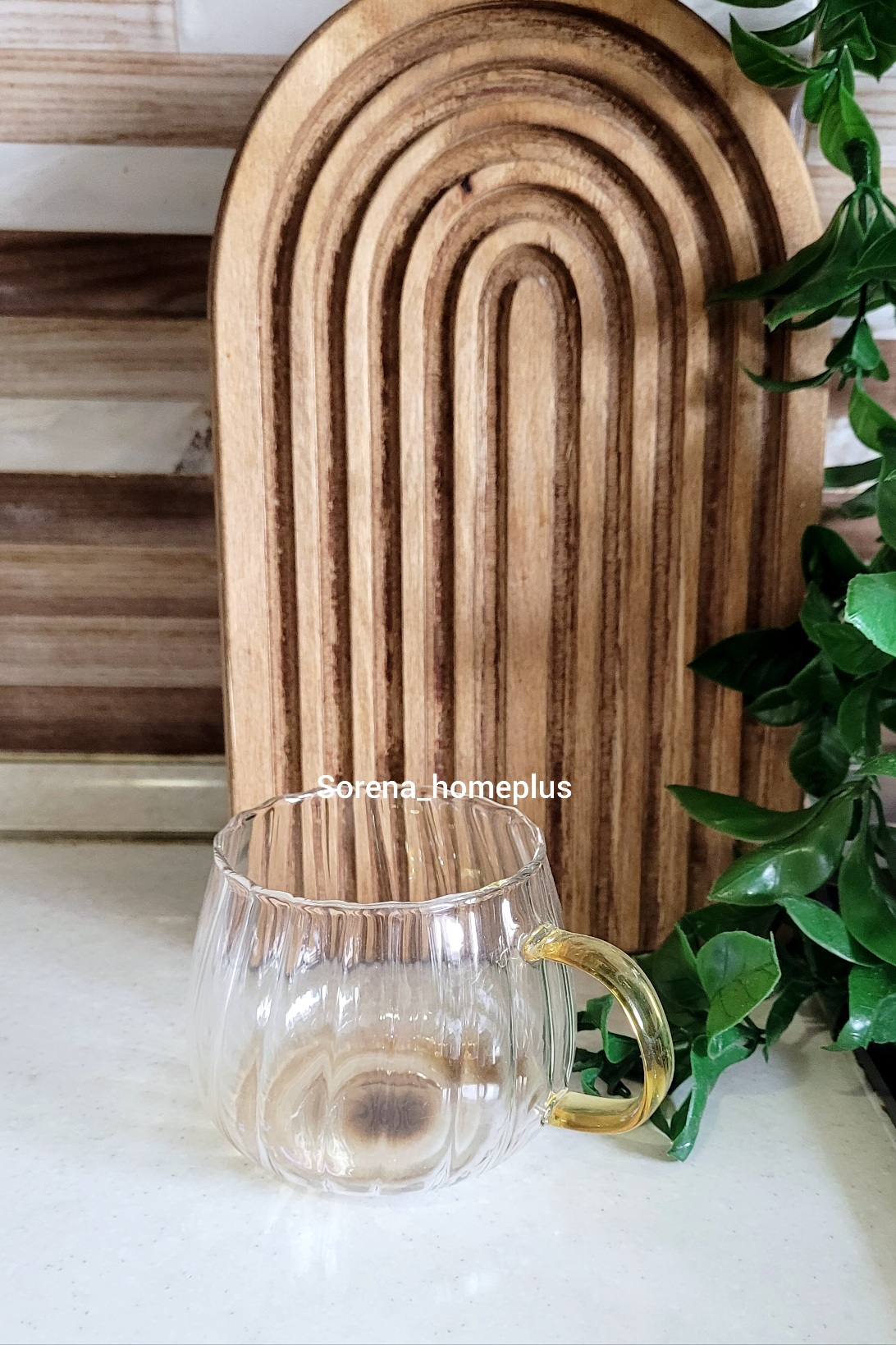 ماگ پیرکس طرح کدو دسته عسلی