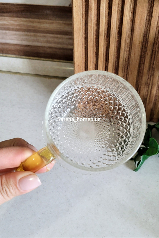 ماگ پیرکس طرح الماسی دسته عسلی