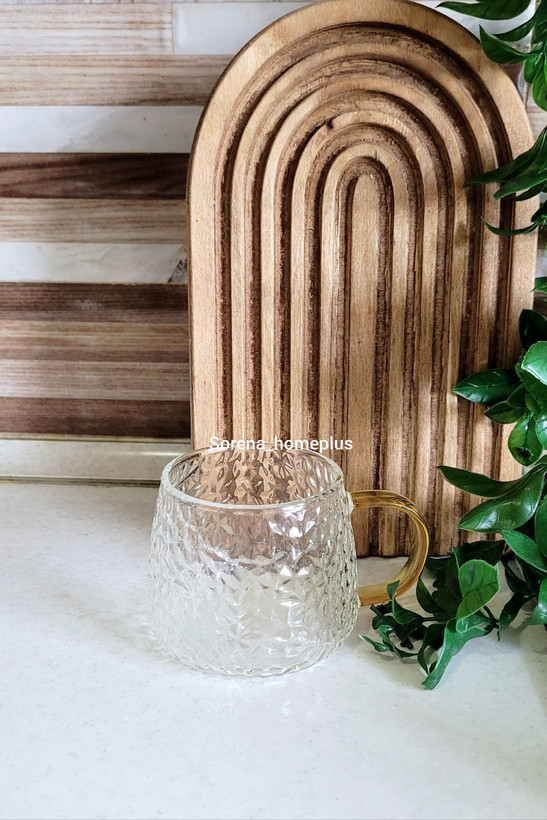 ماگ پیرکس طرح سنگی دسته عسلی
