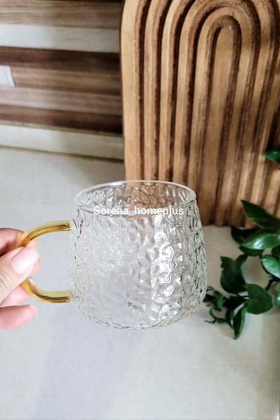 ماگ پیرکس طرح سنگی دسته عسلی