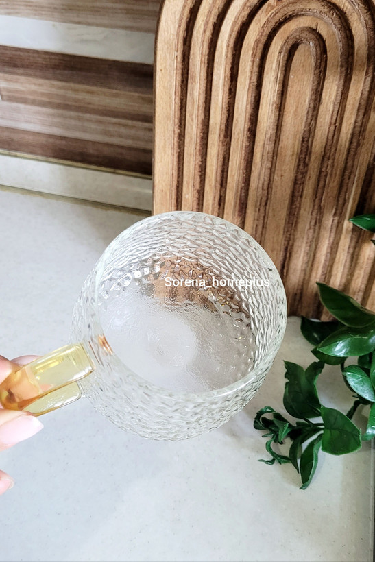 ماگ پیرکس طرح سنگی دسته عسلی