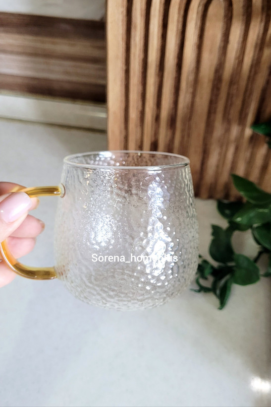 ماگ پیرکس طرح دونه برفی دسته عسلی