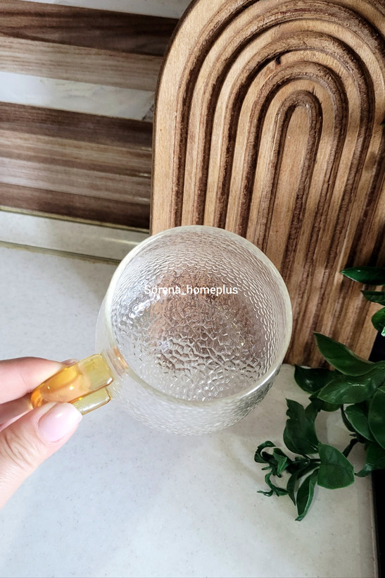 ماگ پیرکس طرح دونه برفی دسته عسلی