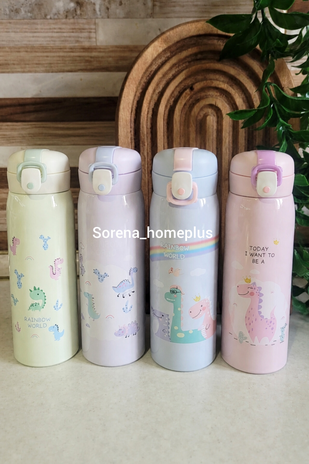 قمقمه استیل کودک  نیم لیتری ،آسان نوش طرح دایناسور