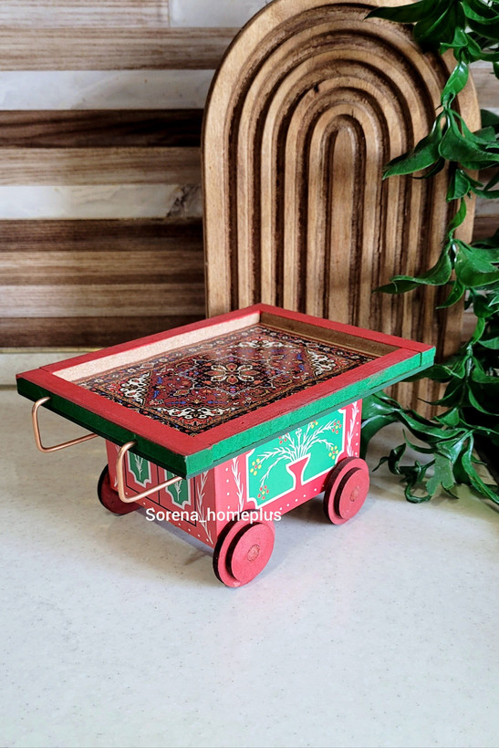 گاری چوبی دکوری نوستالژیک طرح سنتی (در دو سایز)