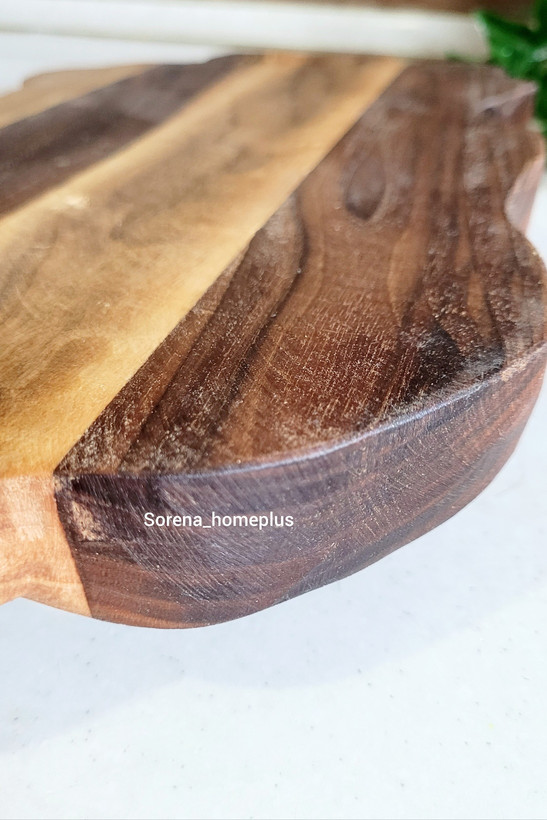 اردوخوری چوبی دفرمه طرح ارگانیک ،چوب گردو طبیعی - سایز ۳۸×۲۳ سانتیمتر