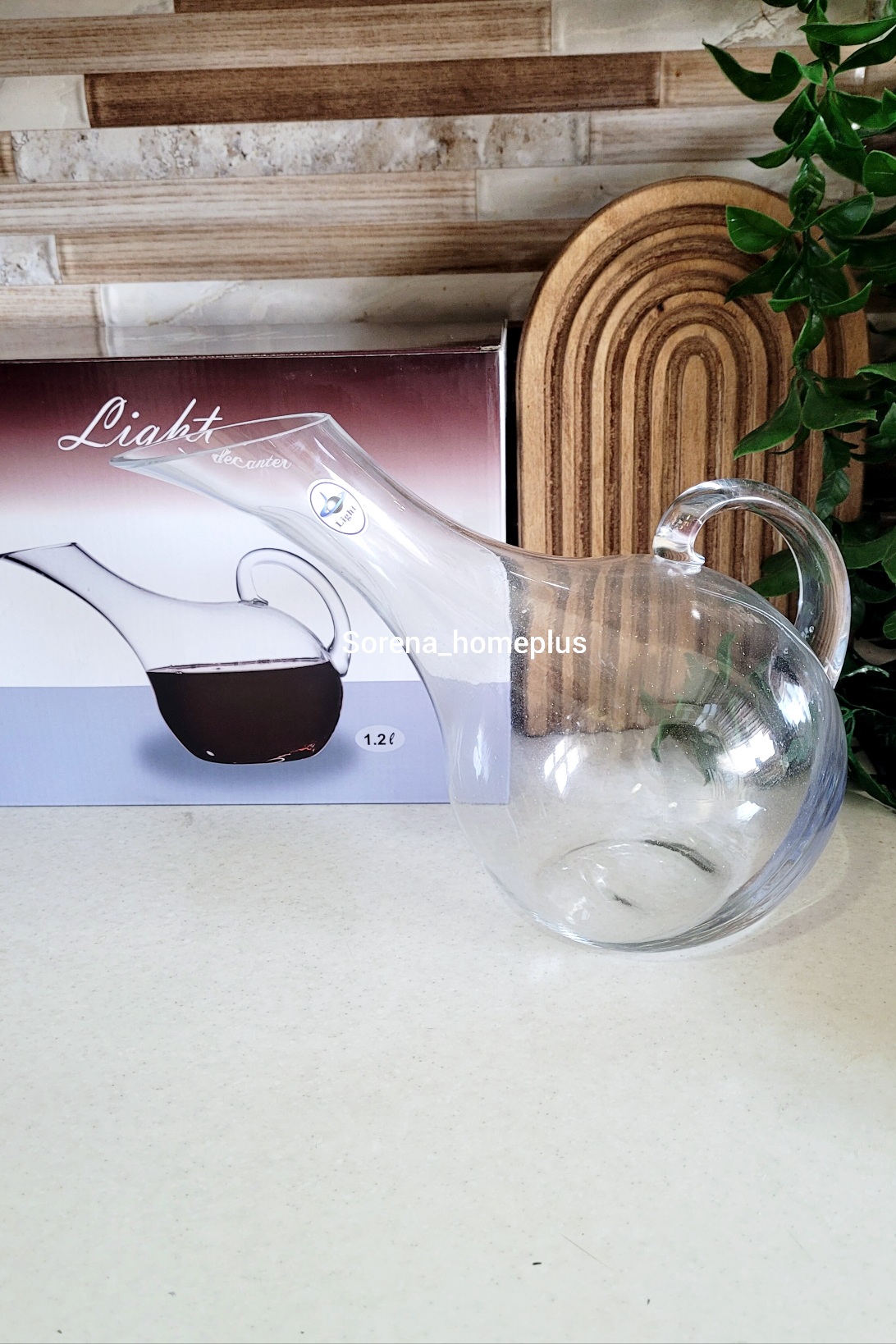 تنگ شیشه‌ای ضخیم ۱.۲ لیتری برند light با دسته شیشه‌ای